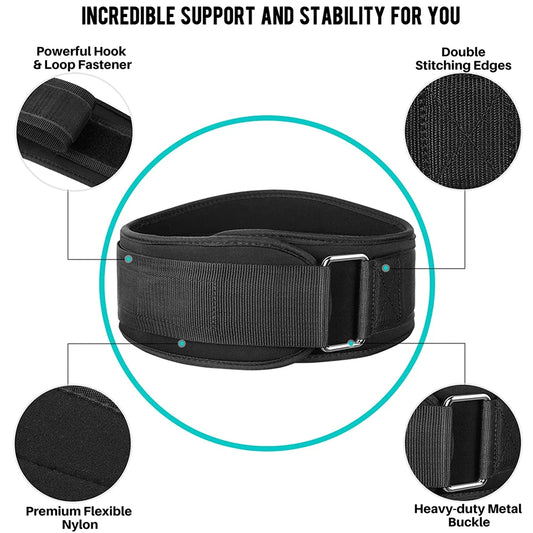 Fitness Weight Lifting Belt for Men & Women Gym Belts for Weightlifting, Powerlifting, Strength Training, Squat or Deadlift