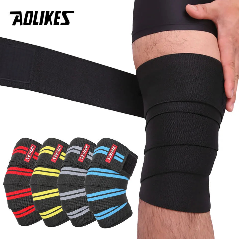 AOLIKES 1PCS Sports Knee Wraps for Men & Women | Ideal for Cross Training,Gym Workouts, Weightlifting,Fitness & Powerlifting